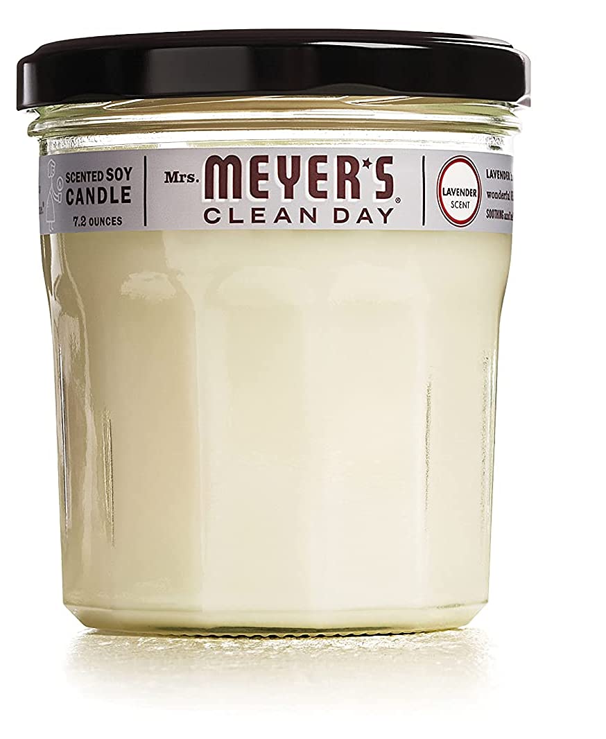 MRS. MEYER'S CLEANDAY Scented Soy Aromatherapy Candle, 35 Hour Burn Time, Made with Soy Wax, Lavender, 7.2 oz