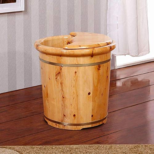 Spa de pies de madera maciza 38 cm alto x 41 cm diámetro miniatura 3