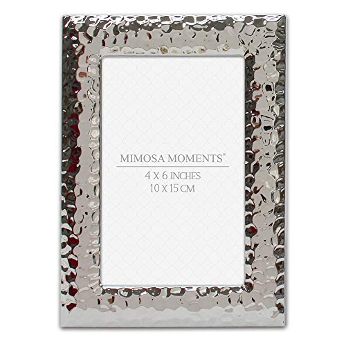MIMOSA MOMENTS Hammered Metal Picture Frame (Silver, 4x6)