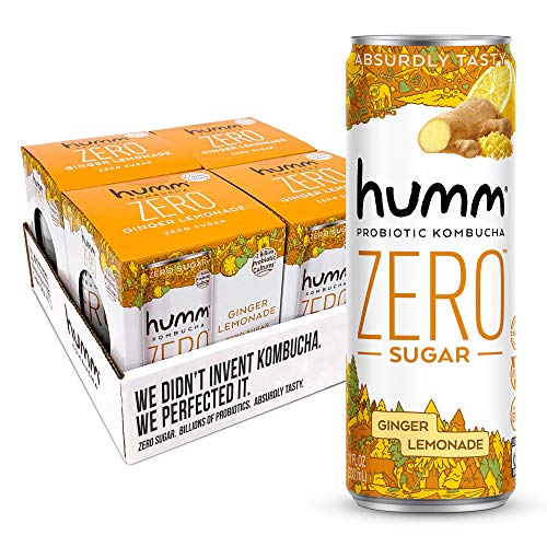 Humm Probiotic Kombucha Zero Sugar Ginger Lemonade No Refrigeration