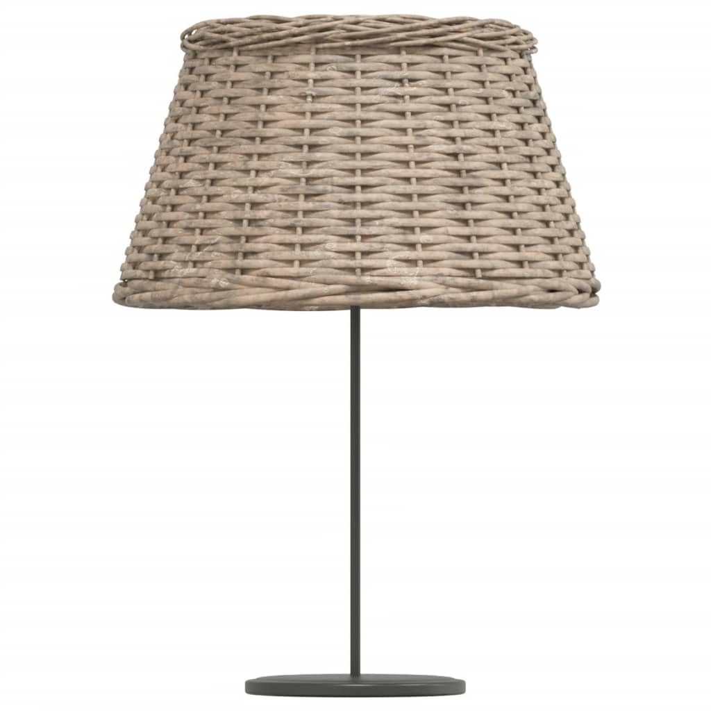 Paralume in vimini, diametro 50 x 30 cm, rotondo, per lampada da soffitto e lampada da tavolo, attacco E27, stile rustico boho, marrone