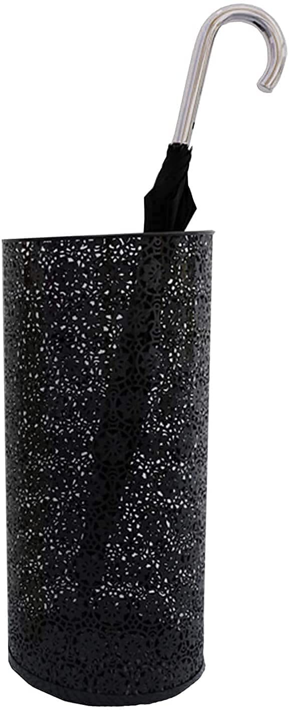 Porte-Parapluie en Métal Noir LUNEZY pour 10-12 Parapluies Longs et Courts
