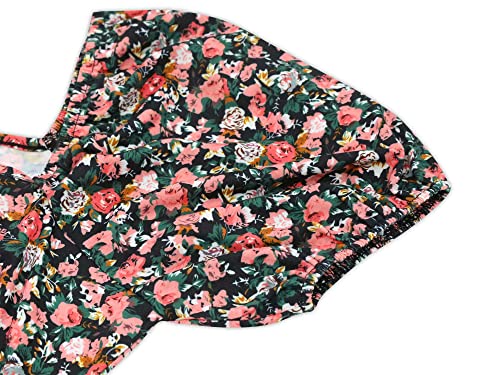 Zaberry Short Summer Dress For Women A Line Dresses Floral Sundresses For Women 2023 Casual X-Large Black Pink Floral #TOP3