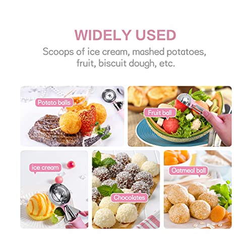 Ice Cream Scoop, Cookie Fruit Scoop With Comfort Grip Handle, Stainless Steel Ice Cream Scoop With Trigger Lever(8.46 Inch) #TOP2
