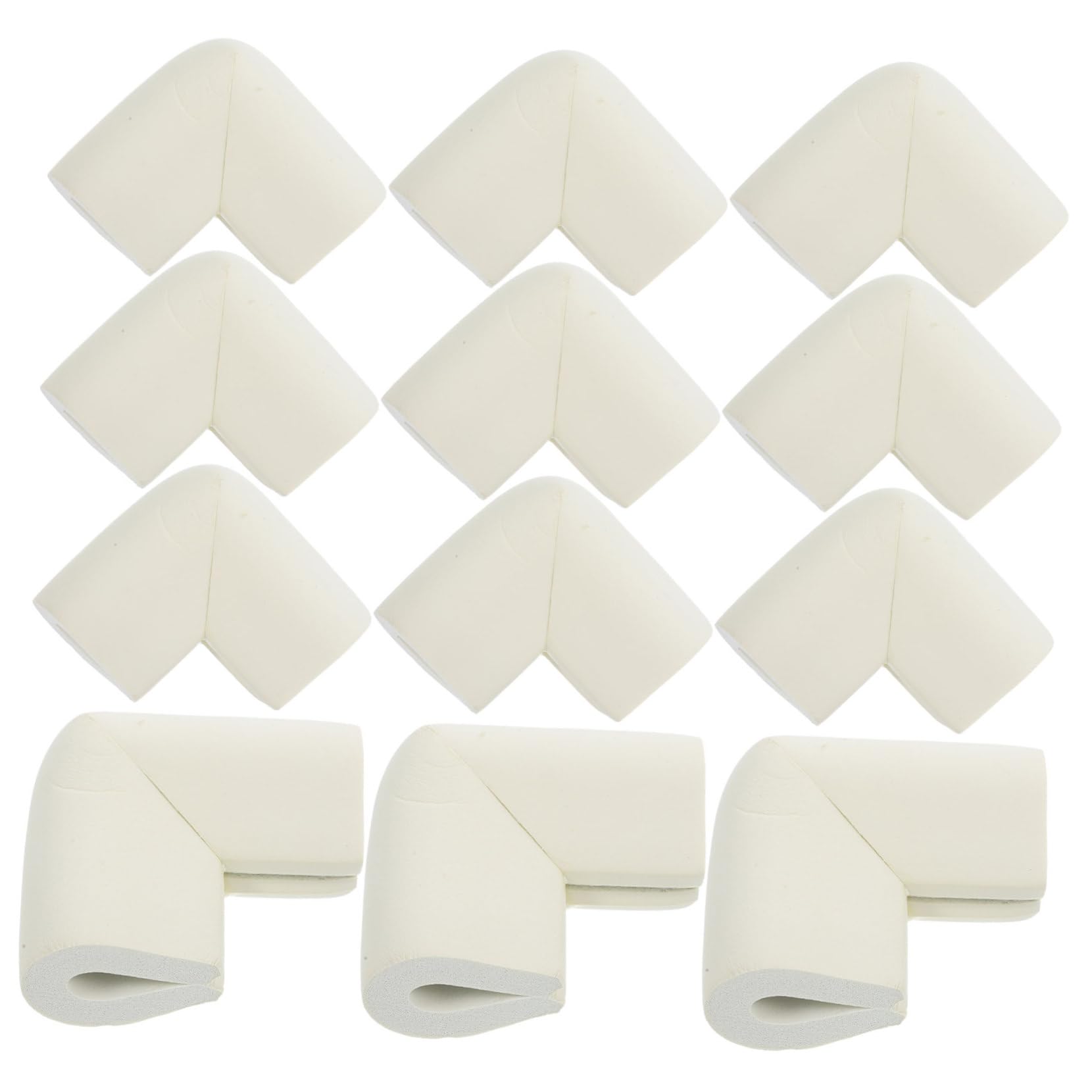 HAMPPLIES 12Pcs U Shaped Foam Corner Protectors for Furniture Elegant Ivory Color Edge Guards Soft Protection for Moving and Photo Frames Comprehensive Safety for Sharp Corners