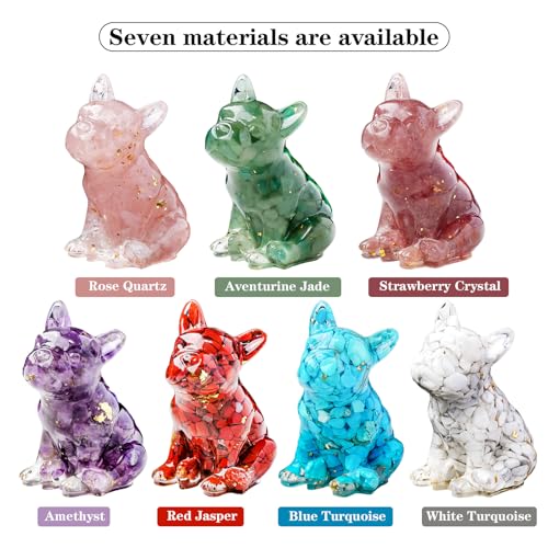 Figura decorativa Perro Bulldog Francés de resina cristal miniatura 4