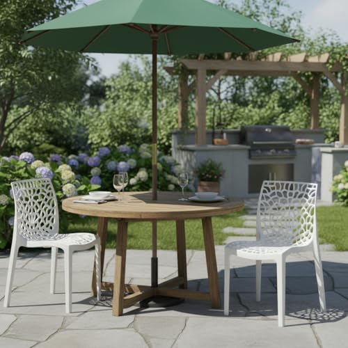 Image of Supreme Web Plastic Chair |Armless Chair for Dining Room Set, Home, Cafe & Outdoor Use |Weight Bearing Upto 220kgs (Color: White; Set of 2)