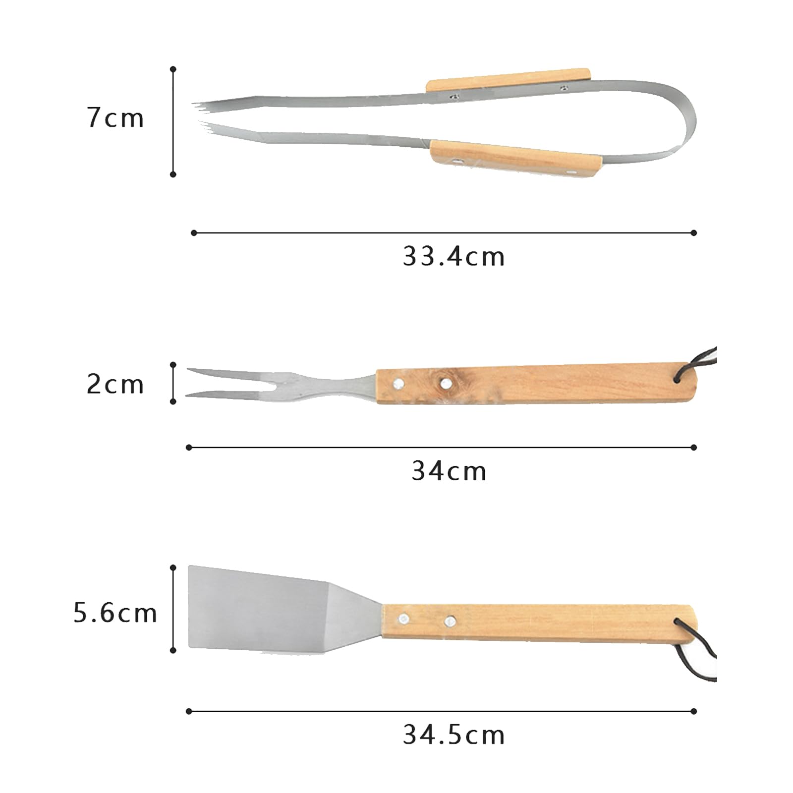 BBQ Grillbesteck Set Mit Holzgriffen - Komplettes Grillzubehör Für Perfekte Grillabende