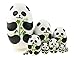Cute Animal Theme Black and White Panda Egg Shape Wooden Handmade Nesting Dolls Matryoshka Dolls Set 10 Pieces for Kids Toy Birthday Home Kids Room Decoration