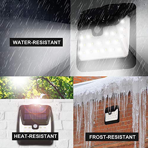 Komaes Solar Motion Sensor Lights,21LED Waterproof Solar Lights with IP65,Solar Lights Outdoor with 270°Wide Angle,Solar Motion Lights Outdoor Perfect for Patio,Yard,Garden,Garage-4 Packs