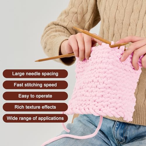 Image of INNDUN Blanket Yarn 3 Pack of 100g /3.5oz - Pink Chenille Yarn 6 Super Bulky - Knitting, Crocheting & Crafts Chunky Yarn