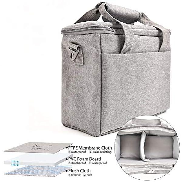 JHDFH Cameratas Schouder Waterdichte Tas Videocamera-tas Fototas Voor DSLR-cameralens (Color : Grey)