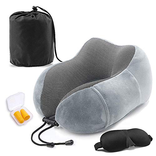 ネックピロー 記憶綿のU字型の枕 飛行機 まくら 低反発 U型まくら 通気性が良く 軽量 携帯枕 洗えるカバー 旅行用品 昼寝 オフィス 大人の子供