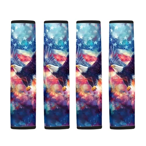 Image of AFPANQZ USA Eagle Flag Car Seat Belt Pads Covers Harness Vehicle for Adults Kids 1 Pair /Set Safety Seatbelt Cushion Pad Cute Shoulder Straps Pads for Bags