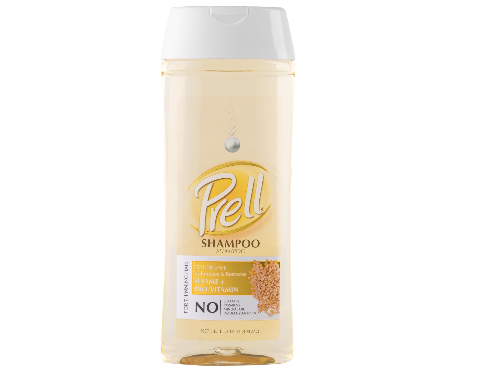 Prell Sesame + Pro-Vitamin Shampoo for Thinning Hair, Color Safe, Volumizes & Restores 13.5 fl. oz.