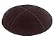 Black Suede Leather Four Panel Kippah Yarmulkah Yarmulke