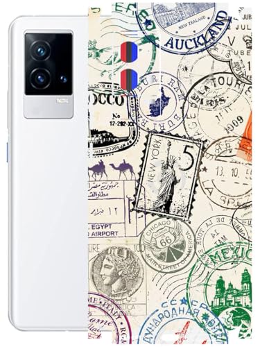 Image of AtOdds - Full Body Back Screen Guard Protector Film - Lamination Wrap Skin Sticker Compatible with IQOO 9 | Scratchproof Matte Finish (Stamps)