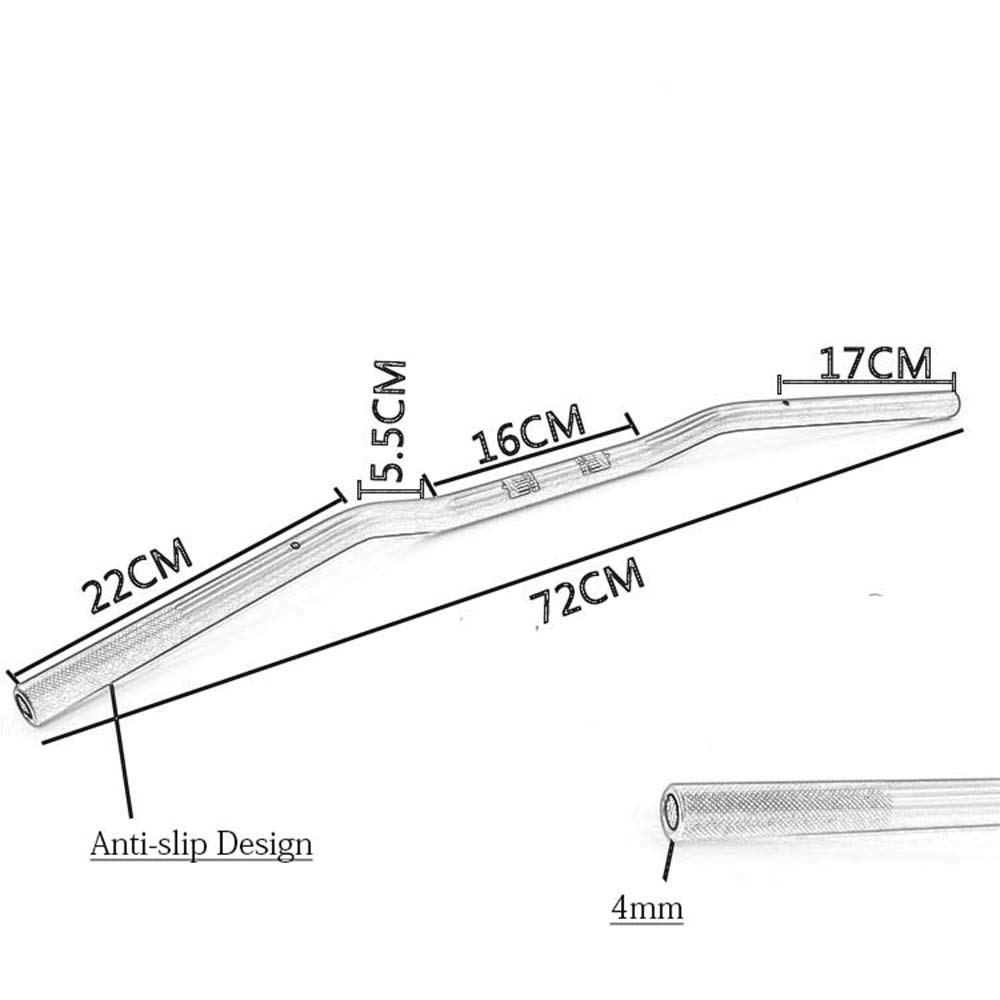 Chopper Cruiser Bobber Guidon en aluminium 22 mm Noir