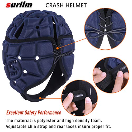 image for surlim Soft Helmet Flag Football Rugby Helmet Scrum Cap Soft Shell Hel