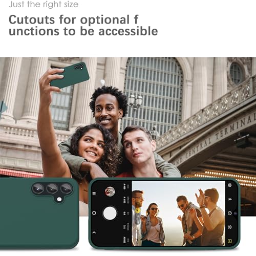 Image of YATWIN Silicone Back Case for Samsung Galaxy A35, Soft-Touch Phone Back Cover for Samsung Galaxy A35 - Dark Green