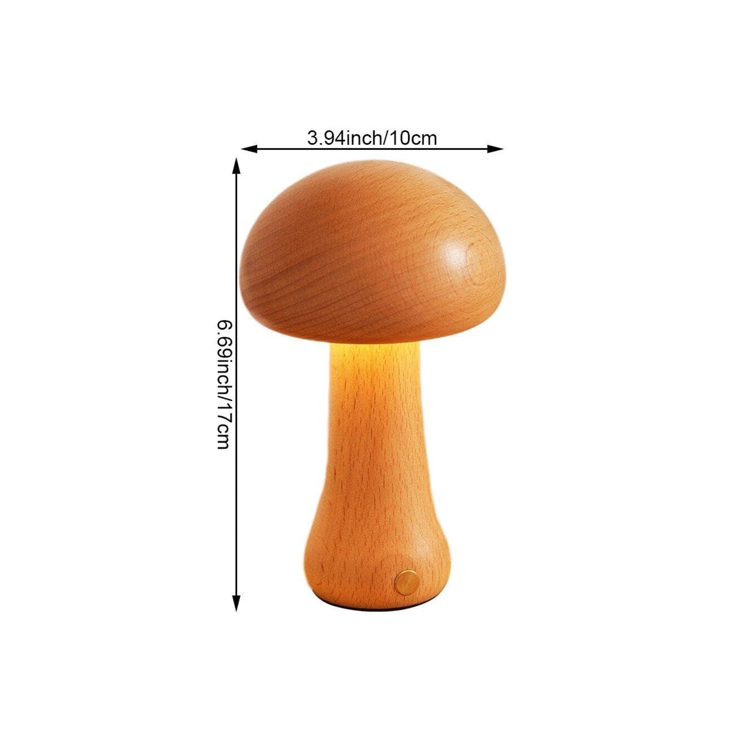Urocza mała lampa biurkowa w kształcie grzyba, lampka nocna, drewniana lampa stołowa w stylu vintage, dekoracja grzyba, ładowanie USB, przełącznik dotykowy, regulowana lampka nocna do sypialni,