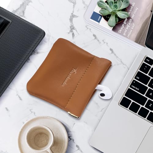 Image of Travelambo Leather Squeeze Coin Purse Pouch Change Holder For Men & Women 2 pcs set