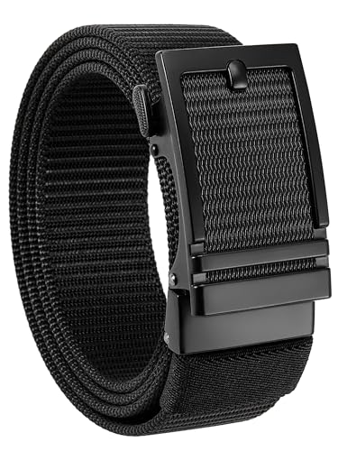 CHAOREN Nylon Ratchet Belts for Men - Casual Golf Web Belt Men - Automatic Adjustable Buckle Fit Jeans