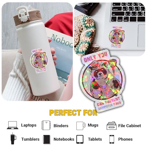 Calcomanías transparentes con texto Only You Can Prevent Dumpster Fires para contenedor 5