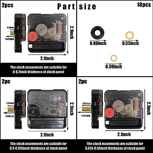 Paraor CSMGF10001 6 Pcs High Torque Quartz Clock Movement Mechanism Replacement Clock Kit thumb #2