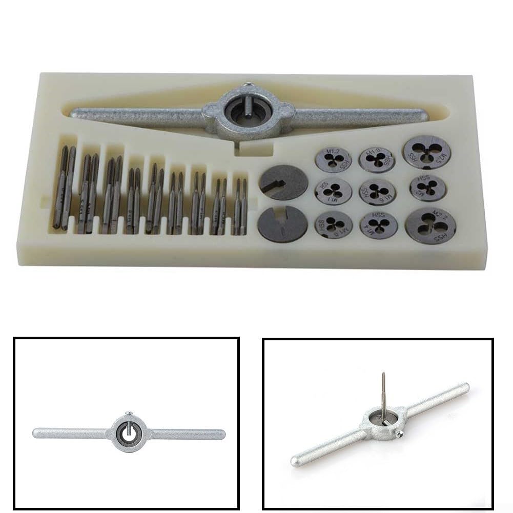 Jeu de tarauds et filières métriques Mini HSS, 31 pièces, M1
