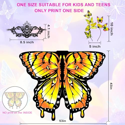 Disfraz de alas de mariposa para niñas 3 piezas miniatura 6