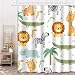 Emvency Shower Curtain Safari Animals with Cute Hippo Crocodile Lion Elephant and Giraffe in Childish Style Waterproof Polyester Fabric 72 x 72 inches Set with Hooks