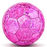 DLUGOPIS Pink Mini Soccer Ball Size 2 Sport Ball for Toddlers PVC Backyard Outdoor Toys for Little Boys Girls Kindergarten Student