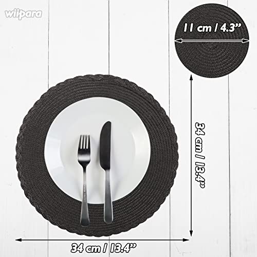wiipara Round Woven Placemats Set of 6 - Image 2