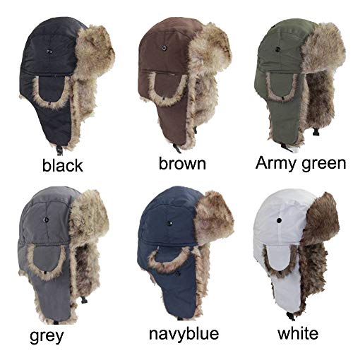 Aswer AS0006-4 Trapper Warm Russian Trooper Hat Winter Skiing Cap Women Men Windproof Coffee thumb #1
