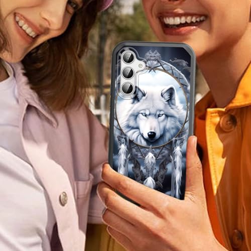GFEWYTJYJ for Galaxy S25 Plus Case,Shockproof 3-Layer Full Body Protection Rugged Heavy Duty High Impact Hard Cover Case for Samsung Galaxy S25 Plus (6.7 Inch) (2025),Dreamcatcher Wolf - image 6