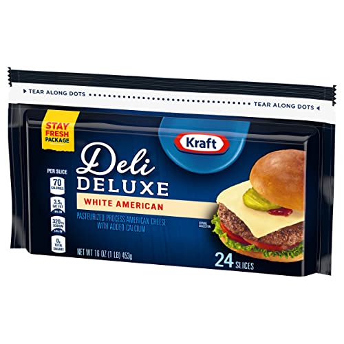 Kraft Deli Deluxe White American Cheese Slices (24 Ct Bag) #TOP3