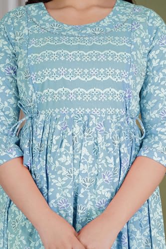 Image of Maternity Feeding Kurtis for Women Cotton - Zip Access Nursing Dress | Comfortable Pregnancy Wear | Stylish Feeding Kurti | Soft Cotton Maternity Dresses for Womens