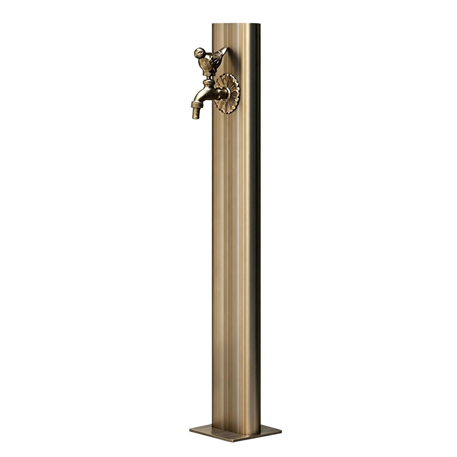 Freestanding Faucet Outdoor Antique Bronze, Antifreeze Water Column Dispenser Hydrant Water Feature Fountain, Free-Standing Garden Tap for Patio Farm Pasture Backyard(Color 1 86cm/33.7in,Side Inlet)
