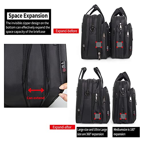 Large Briefcases For Men Canvas Tote Bag 15.6 Inch 17 Inch 19 Inch Laptop Case Work Bags Office Messenger Bag4