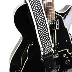 Walker And Williams H-32-MET Vintage Series Sangle de guitare en coton tissé avec fixations chromées et extrémités en… - Les Beatles, Paul McCartney, John Lennon, RIngo Starr, George Harrison Walker And Williams H-32-MET Vintage Series Sangle de guitare en coton tissé avec fixations chromées et extrémités en… – Image 2