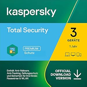 Kaspersky Total Security 2022 | 3 Geräte | 1 Jahr | PC/Mac/Mobile | Aktivierungscode per Email