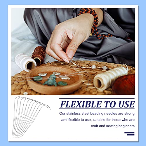 4 Inch Big Eye Curved Beading Needle Stainless Steel Beading Needles Silver Curved Sewing Needles Diy Bead Spinner Needles Craft Curved Needles Sewing Tool For Bead Needles Tool (10 Pieces) #TOP5