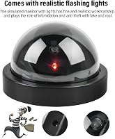 DODUOS Biztonsági Álkamera Szett - 4 db Dome Kamera Villogó LED-del, Beltéri/Kültéri Használatra, Falra Szerelhető Megfigyelő Kamerarendszer 3