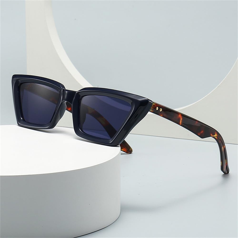 Occhiali da sole da donna con rivetti retrò, modello Cat Eye, UV400