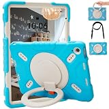 Pepkoo Triple Shock-Absorbing Protective Kid Case, Suitable for iPad 10th Generation 2022 11th (A16) 2025-10.9 Inches, Sturdy and Durable for Children, with Handle, Shoulder Strap (Blue)