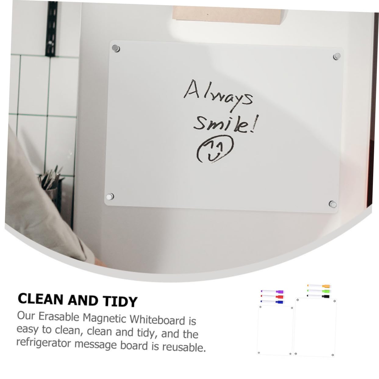 Magnetische Transparente Acryl notiztafel für Kühlschrank Abwischbares Trockenlösch board mit Whiteboard markern Praktische Haushalts Büroplaner tafel