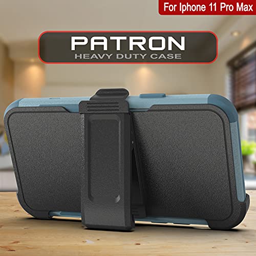 Punkcase for iPhone 11 Pro Max Belt Clip Holster Case [Patron Series] 4-1 Rugged & Protective Multilayer Phone Cover W/Integrated Kickstand for iPhone 11 Pro Max (6.5