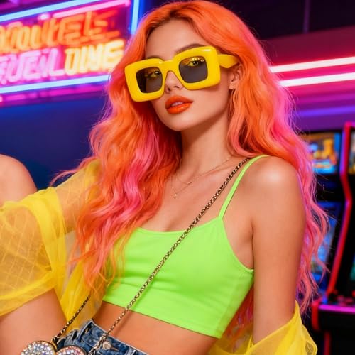 Image of laureles Fashion Cat Eye Y2K Sunglasses Women Vintage Red Yellow Blue Square Sun Glasses Men Punk Shades UV400
