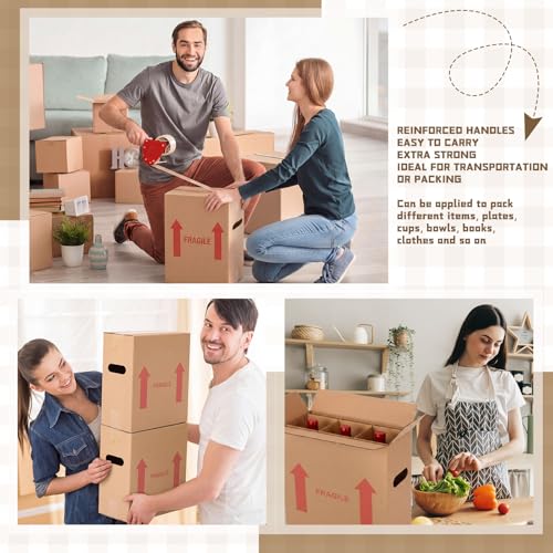 Image of Tatuo 10 Pack Wine Box for Moving, 3 Bottle, with Divider, 13 x 11 x 5.3 in | Liquor Shipping Packing Box Bulk, Corrugated Cardboard, Reinforced Bottom, Break Resistant, Heavy Duty, Cellar Storage